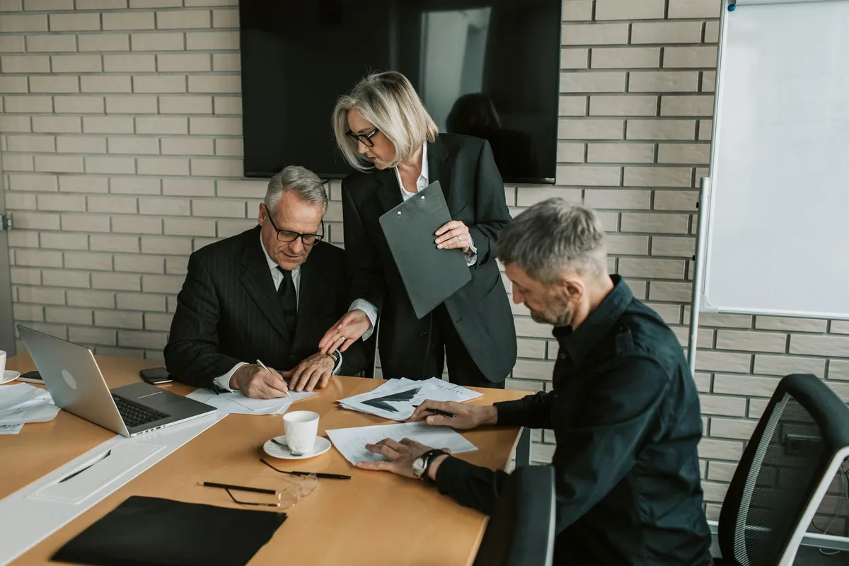 A senior consulting team in a strategy engagement meeting